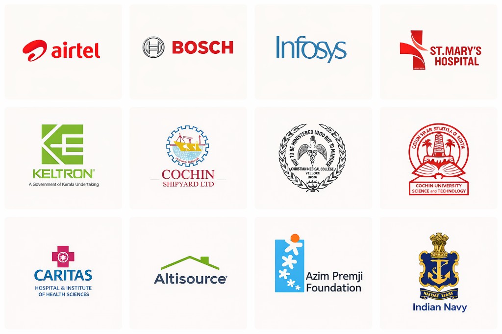 Client logos of organizations that worked with Tyrus Technologies